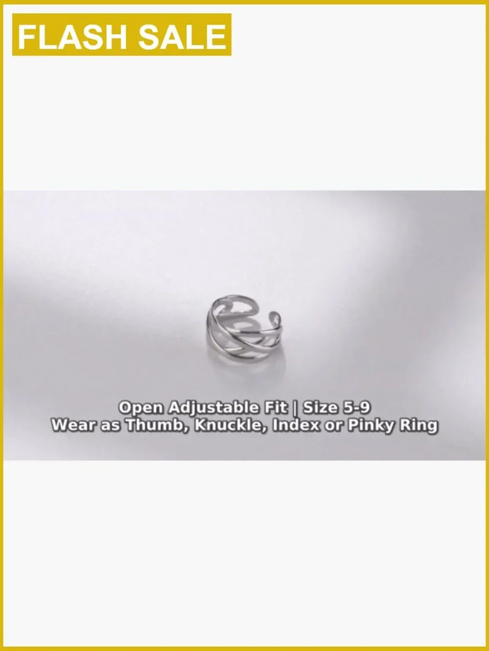 Adjustable 925 Sterling Silver Celtic Knot Open Knuckle Ring Band
